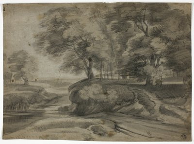 River Landscape with Wooded Banks by Lodewijk de Vadder