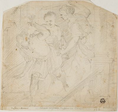 Two Women Chasing a Man by Lodovico Carracci