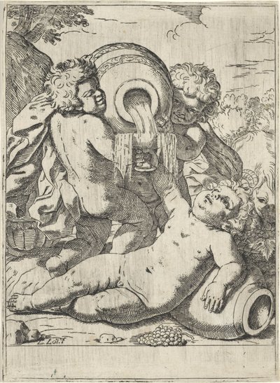 Bacchanal of Three Children by Lorenzo Loli