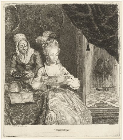 Young Woman Reading a Letter by Louis Bernard Coclers
