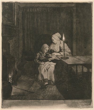 Mother Teaching Her Son by Louis Bernard Coclers