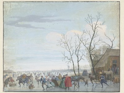 Winter Landscape with Ice Skating by Louis Chalon