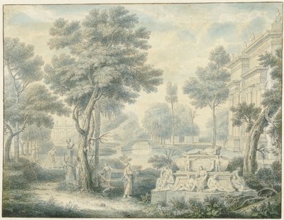 Arcadian Landscape with a Tomb by Louis Fabritius Dubourg