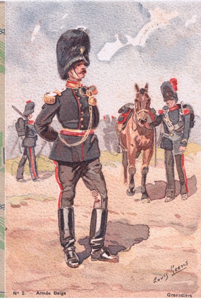 Grenadiers, Postcard, 1920s by Louis Geens