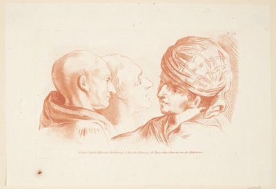 Study of Three Male Heads by Louise Rosalie Hémery