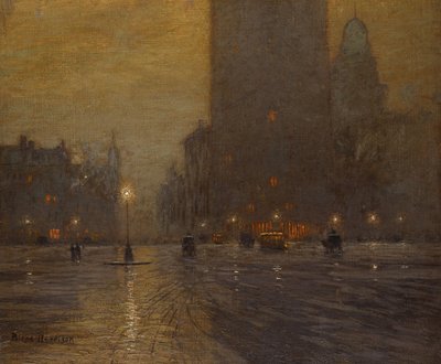 Madison Square, Rainy Night by Lowell Birge Harrison