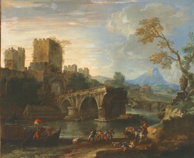 Capriccio with the Broken Bridge by Luca Carlevaris