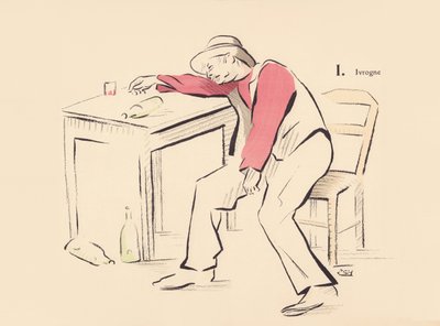 I. Drunkard by Lucien L. (active 1904) Henreaux