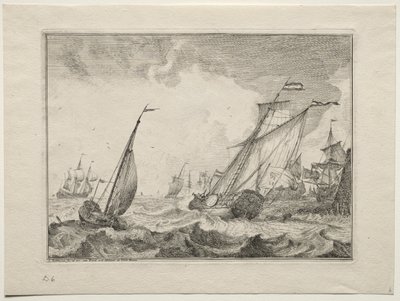 Ships in a Gale by Ludolf Backhuysen