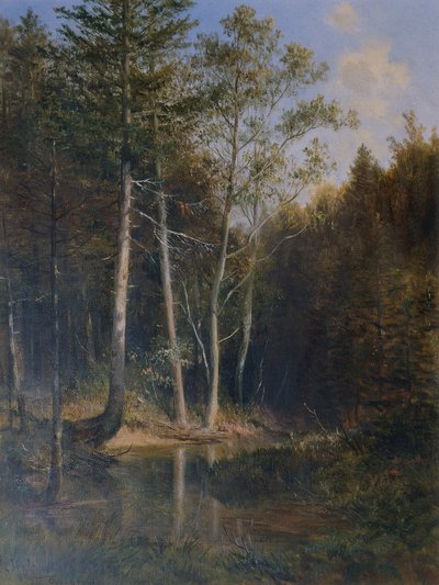 Forest Scene at Gerichtsberg near Kaumberg by Ludwig Halauska