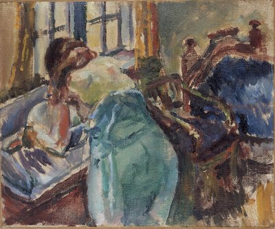 Woman freshen up by Ludvik Peter Karsten
