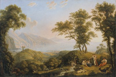 Southern Landscape with Vesuvius by Ludwig Philipp Strack