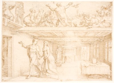 The Outpouring of the Holy Spirit on Pentecost by Maarten van Heemskerck