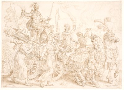 Triumphal Chariot. War by Maarten van Heemskerck