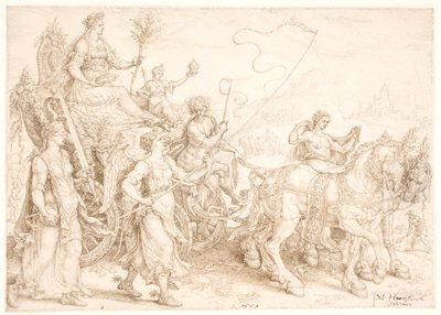 Triumphal Chariot. Pax (Peace) by Maarten van Heemskerck