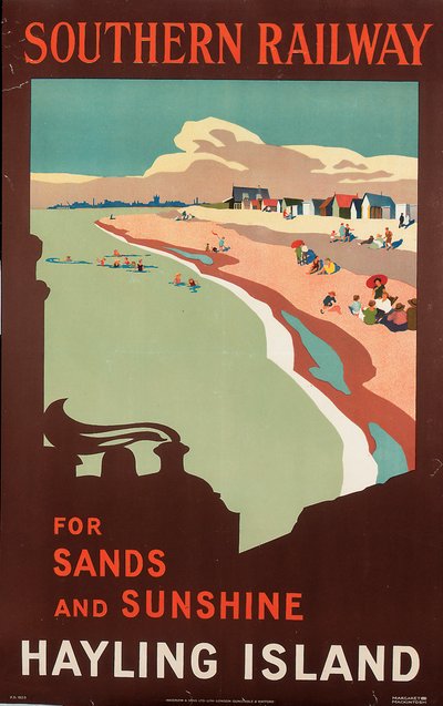 Hayling Island, poster advertising Southern Railway by Margaret MacDonald Mackintosh
