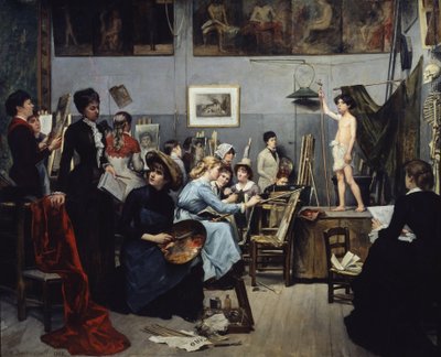 The studio of Academy Julian by Maria Konstantinova Bashkirtseva