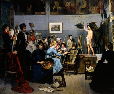 The Studio by Académie Julian by Maria Konstantinowka Bashkirtseff