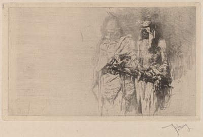 Sketches (Two Arabian Figures) by Marià Fortuny