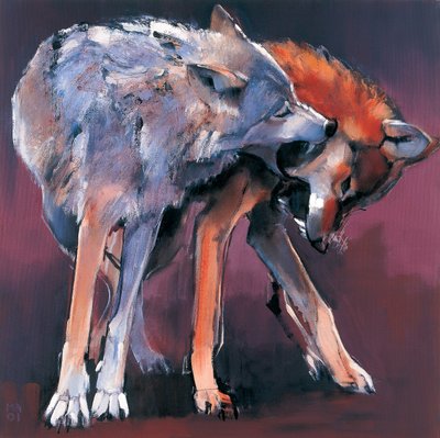 Two Wolves, 2001 by Mark Adlington