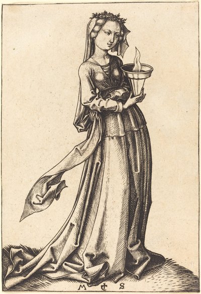 Fourth Wise Virgin by Martin Schongauer