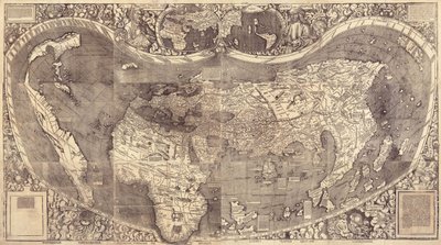World Map Universalis Cosmographia, 1507 by Martin Waldseemuller