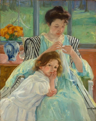 Young Mother Sewing by Mary Cassatt