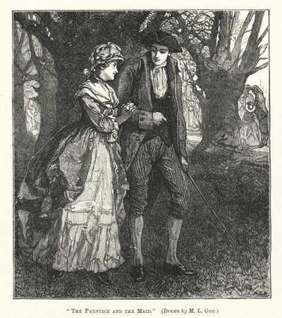 The Prentice and the Maid (engraving) by Mary L. Gow