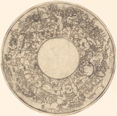 Bacchus on a Donkey by Master IS.