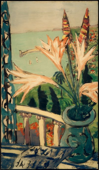 View of Menton with Lily Pot by Max Beckmann