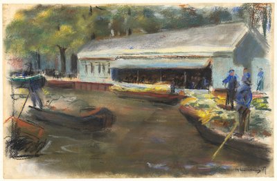 Vegetable Market in Delft, 1907 by Max Liebermann