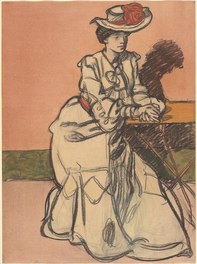 An Elegant Parisienne Seated in a Café by Maxime Dethomas