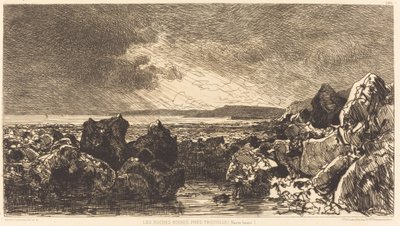 The Black Rocks near Trouville (Low Tide) by Maxime Lalanne