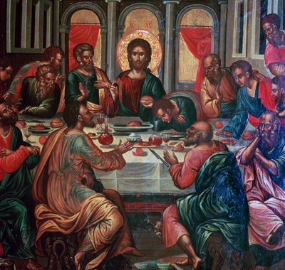 Ikon Painting of the Last Supper by Michel Damaskinos