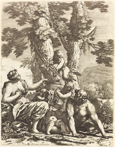 Bacchanal with Seated Bacchante by Michel Dorigny