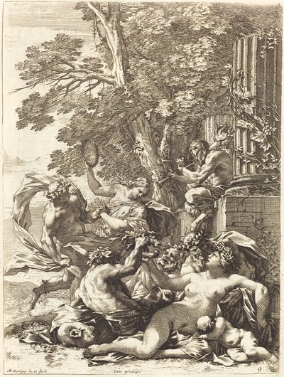 Bacchante with Sleeping Child by Michel Dorigny