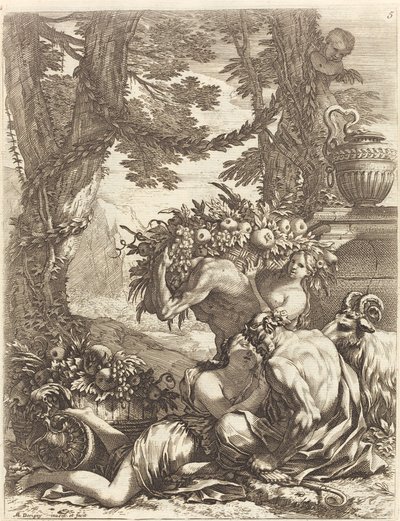 Faun Embracing a Bacchante by Michel Dorigny