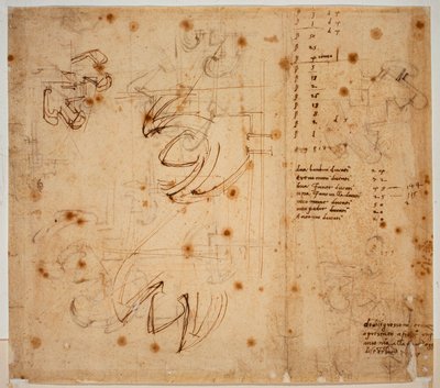 Autograph Studies and Counts by Michelangelo Buonarroti