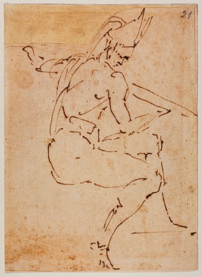 Study for a Seated Figure by Michelangelo Buonarroti