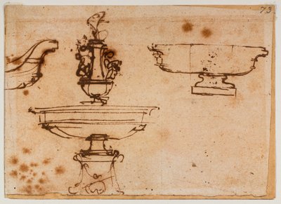 Three Fountain Designs by Michelangelo Buonarroti