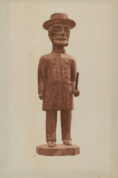 Carved Policeman by Mildred E. Bent