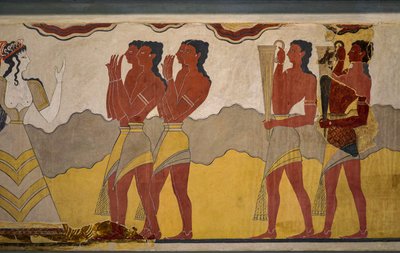 Reconstruction of the procession fresco by Minoan