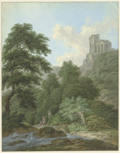 Landscape with Angler by Monogrammist FWH (possibly)