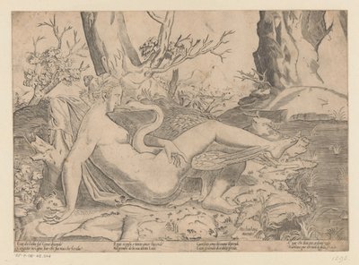 Leda and the Swan by Monogrammist IHS