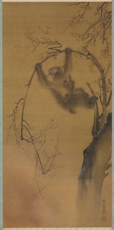 Monkeys in a Cherry Tree by Mori Sosen