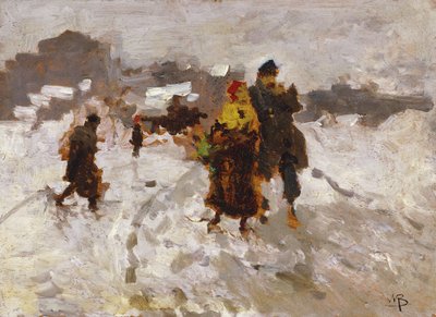 Figures in the Snow by Mose Bianchi