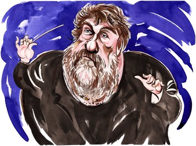 Oliver Knussen - caricature by Neale Osborne