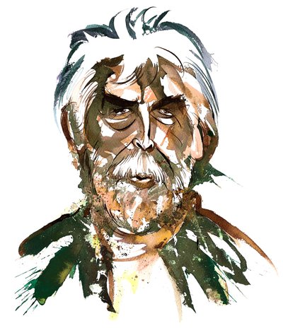 Sir Harrison Birtwistle - colour caricature by Neale Osborne