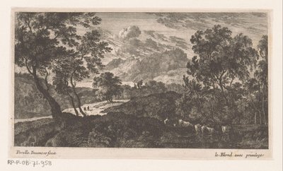 Landscape with Cattle Drinking on the Right by Nicolas Perelle