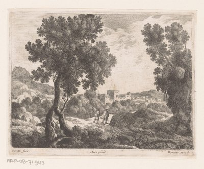 Landscape with Two Walkers by Nicolas Perelle